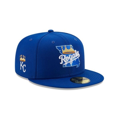 Blue Kansas City Royals Hat - New Era MLB Local 59FIFTY Fitted Caps USA0285916